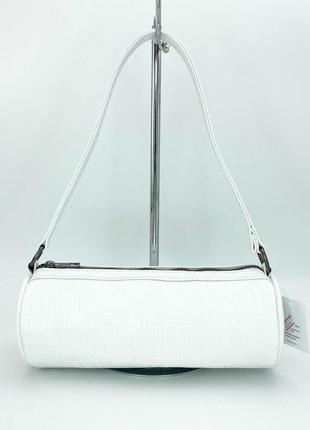 Жіноча сумка біла сумка багет наплічна сумка білий клатч багет сумка пенал клатч пенал