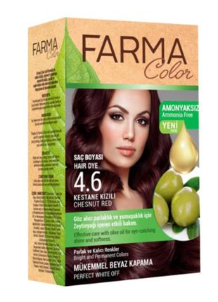 Крем-фарба для волосся farma color 4.6 червоний каштан