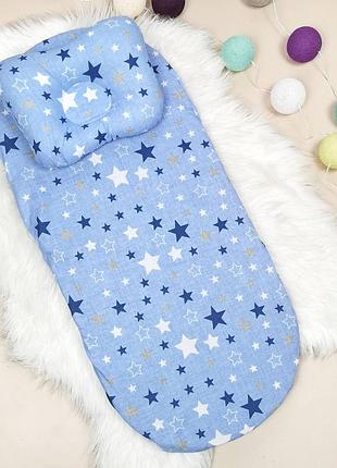 Наборчик в коляску, простинка + подушка