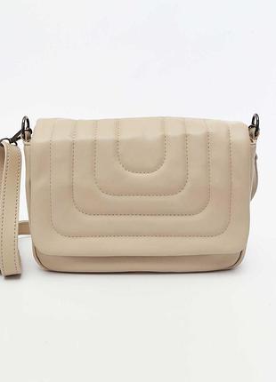 Жіноча сумка бежева сумка стьобана сумка через плече бежевий клатч через плече кросбоді