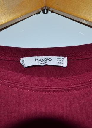 Блузка / блузочка mango casual ( portugal) колір бордо - марсала з довгим рукавом2 фото