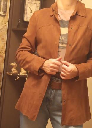 Замшевая натуральная кожа рубашка ковбойска жакет куртка wallis