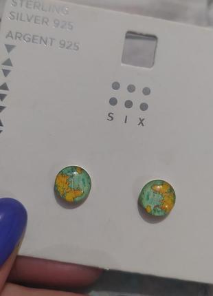 Сережки срібло епоксидна смола