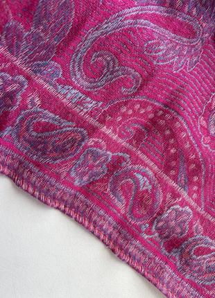 Яркий шарф с узором цветы огурчики7 фото