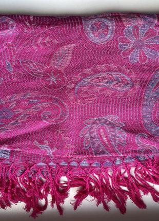 Яркий шарф с узором цветы огурчики1 фото