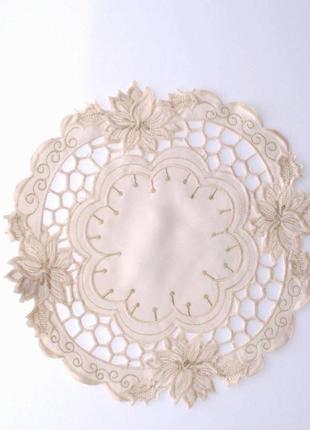 Серветка бежева мереживна 30*30 мереживо