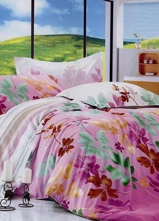 Комплект полуторного сатинового постельного белья тм queensilk 1925