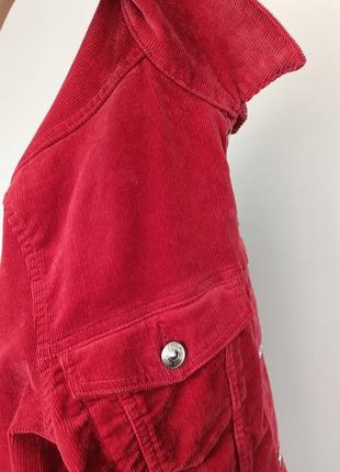 Куртка - рубашка бархат от h&m красного цвета4 фото