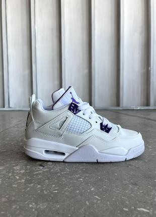 Женские кроссовки nike air jordan 4 retro white violet 36-37-38-39-40