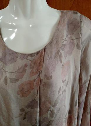 Блуза италия шелк в нюдовом тоне3 фото