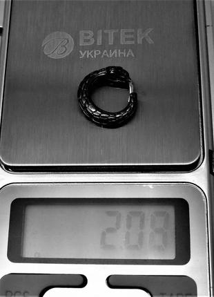 Серьги уроборос black 16 мм серебро7 фото