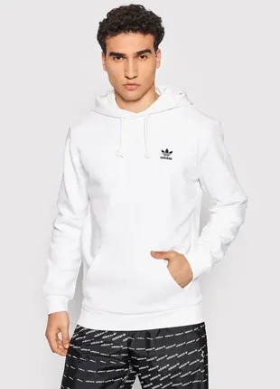 Худи adidas essentials trefoil h34649 белый regular fit