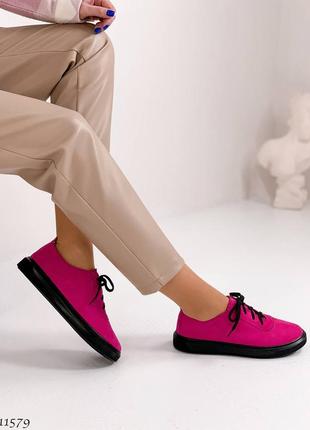 Кеды цвет фуксия. натуральная качественная обувь производство украины код 115792 фото