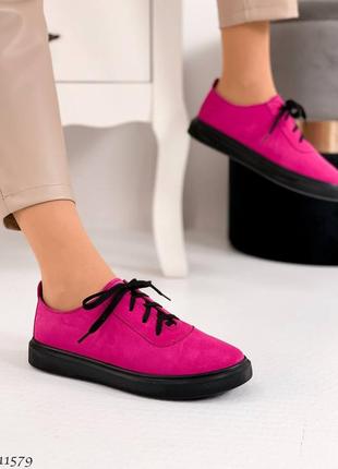 Кеды цвет фуксия. натуральная качественная обувь производство украины код 115797 фото