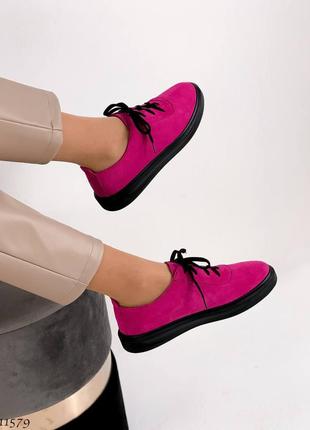 Кеды цвет фуксия. натуральная качественная обувь производство украины код 115796 фото
