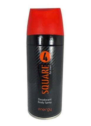 Чоловічий дезодорант-спрей 4 square energy, 150 мл