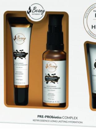 Набір для догляду за обличчям з екстрактом кефіру beany probiotic, 50/50/15 мл