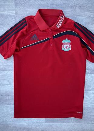 Adidas футболка s/m поло liverpool красная футбольная