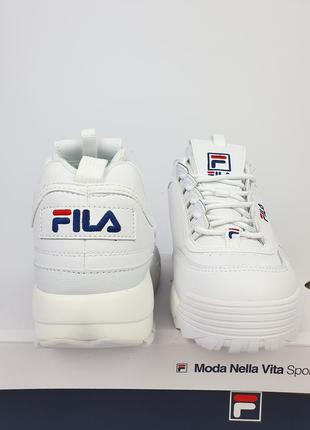 Жіночі кросівки білі fila disruptor 2 white. весняні кросівки філа дисраптор 22 фото