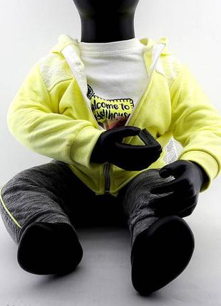 Спортивный костюм 6, 9 месяцев туречковина для новорожденной девочки набор желтый1 фото