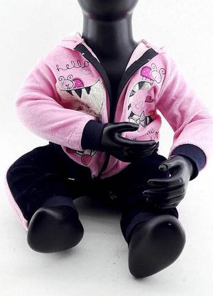 Спортивний костюм 12, 18, 24 місяці туреччина для новонародженої дівчинки набір рожевий