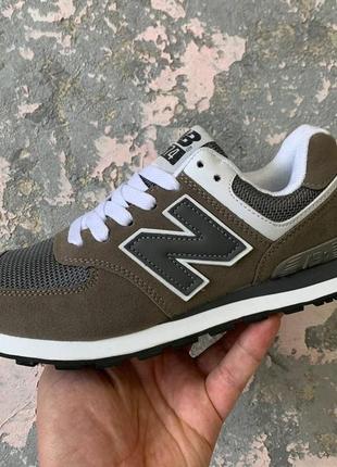 Мужские кроссовки new balance 574 grey brown / smb