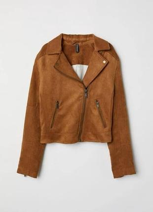 Куртка замшевая коричневого цвета женская h&m3 фото
