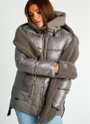 Куртка пуховик капюшон зимова зимняя теплая6 фото