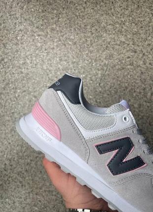 Женские кроссовки new balance 574 grey black pink / smb4 фото