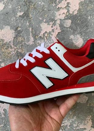 Мужские кроссовки new balance 574 red white 2.0 / smb