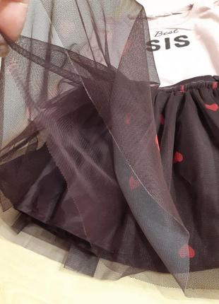 Комплект юбка из фатина и тоненькая кофта, костюм для девочки, лонгслив и юбка2 фото