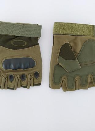 Тактичні рукавиці спортивно-тактичні рукавиці "oakley" колір олива розмір xl