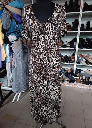 Леопардовое платье вискоза р.48 (14)10 фото
