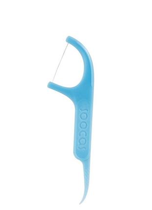 Зубная нить-флос soocas dental floss stick blue (50 шт.)3 фото