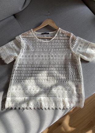 Женская блуза белая кружево