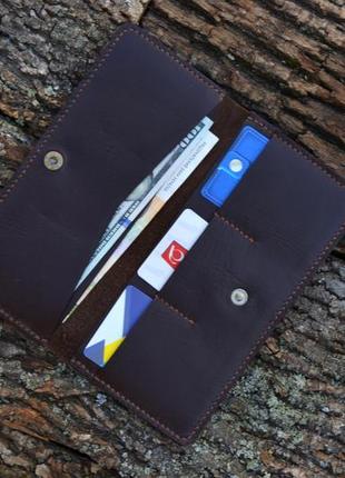 Шкіряний портмоне №1. гаманець із натуральної шкіри. портмоне ручної роботи. подарунок чоловікові2 фото