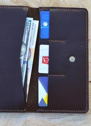 Шкіряний портмоне №1. гаманець із натуральної шкіри. портмоне ручної роботи. подарунок чоловікові6 фото