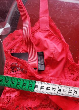 H&m бюстгальтер топ бра xs 34р красный мягкий кружевной сексуальный новый9 фото