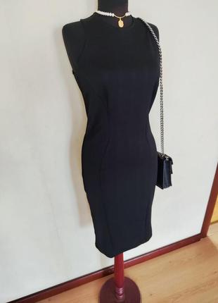 Маленька чорна коротка трикотажна сукня футляр, карандаш jane norman london 🇬🇧 розмір m-l