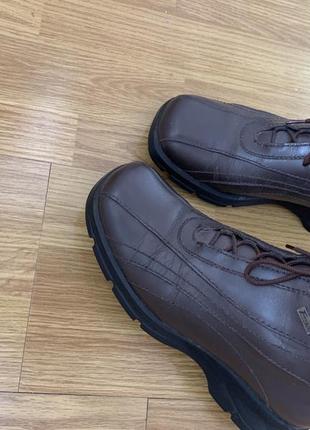 Кожаные коричневые ботинки с квадратным мысом, стильные ботинки на шнурках9 фото