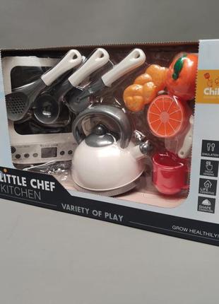 Игровой набор little chef плитка с посудой чайная церемония продукты на липучках световые и звуковые3 фото