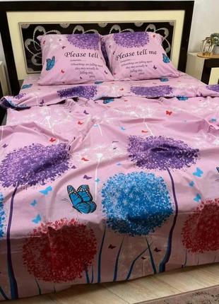 Постельный комплект "арника фиолет" бязь голд люкс