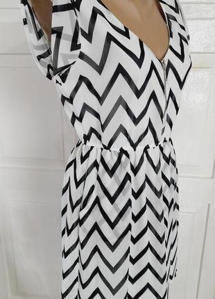 Легкое шифоновое платье зебра с карманами