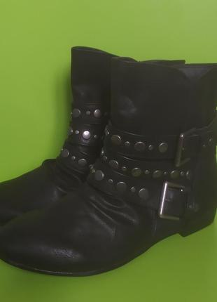 Чёрные ботинки с пряжками на низком ходу studio london, 363 фото