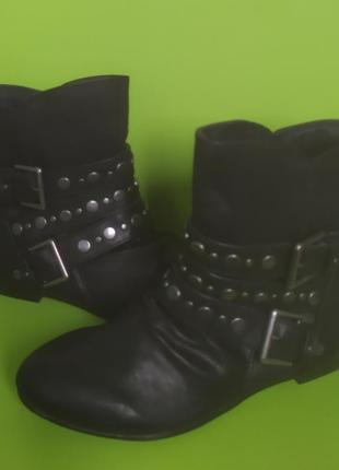Чёрные ботинки с пряжками на низком ходу studio london, 36