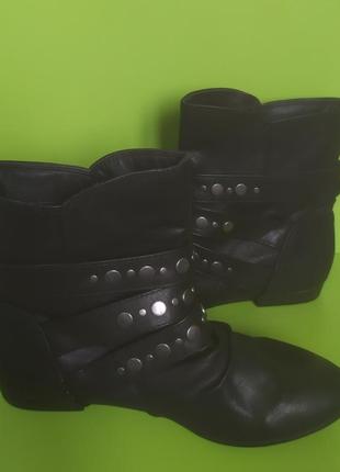 Чёрные ботинки с пряжками на низком ходу studio london, 367 фото
