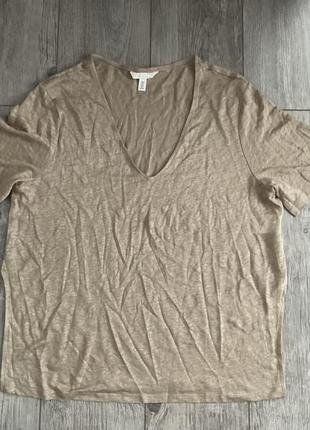 Льняная футболка h&m