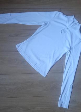 Водолазка белая свитер кофта l блузка  боди