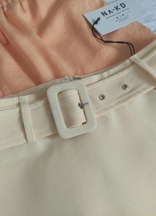 Юбка мини-юбка na-kd, размер s, нежная персиковая, пояс снимается2 фото