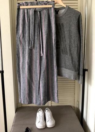 Широкі льняні штани